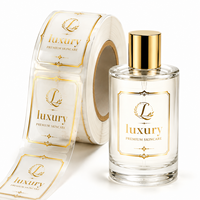 Étiquettes d'emballage circulaires personnalisées pour cosmétiques, shampooings, parfums, en vinyle PET transparent, résistantes à l'eau, en rouleau
