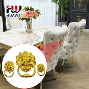 Tiradores de Puerta Decorativos con Forma de León Dorado de HUAWEI, Tiradores de Puerta con Cabeza de Animal - Product Image 5