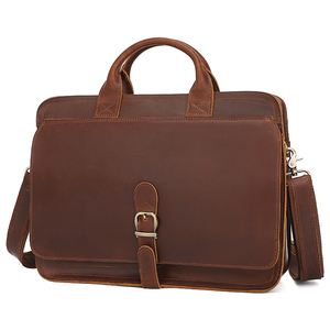 Maletín de Cuero Crazy Horse para <span class=keywords><strong>Hombre</strong></span>, Portafolio, Porta Documentos, Maletín para Reloj, Económico y Grande - Product Image 1