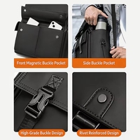 Mochila de Viaje para Portátil de Negocios de PU de Alta Calidad, Gran Capacidad, Impermeable, Moderna, Casual, para Estudiantes