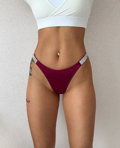 <span class=keywords><strong>Perizoma</strong></span> sexy a vita bassa con strass LOVE - T-back sportivo a taglio alto con fascia larga da donna - Product Image 5