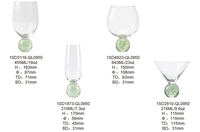 Ensemble de dégustation Raymond Eco-Friendly 2 pièces, verres à brandy et à whisky avec base en cristal vert clair, 23 oz et 16 oz