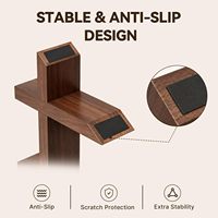 Support pour équipement de jeu 3-en-1 en bois avec base antidérapante pour manettes et casque PS5 Xbox Switch