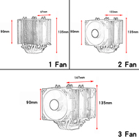 Ventilateur CPU silencieux QiuzAim 90 mm, dissipateur thermique à tour avec 4/6 caloducs en cuivre, refroidisseur d'air compatible avec les cartes mères 2011 Pin X79 X99 pour ordinateur de bureau
