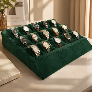 <b>Jewelry</b> Display Luxury Velvet Watch Storage Box Impact Resistant Design Customizable Size Watch Holder Pillow Organizer Tray - Product Image 1