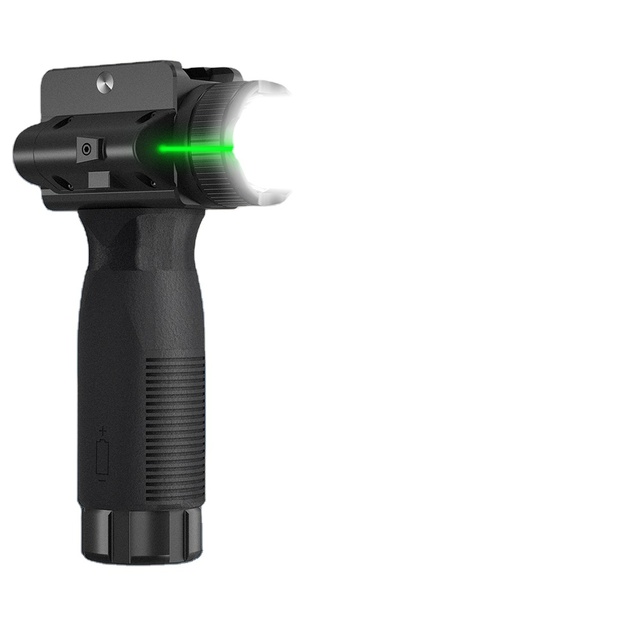 Green Aluminum Laser Sight Scope with 10x Magnification Hand Grip Super Bright Hunting Flashlight