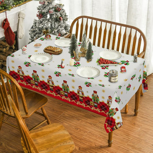 Kerst Notenkraker Bedrukt Decoratief Tafelkleed Perzik Huid Fluwelen Licht Geweven Voor Lange Restauranttafels - Product Image 2