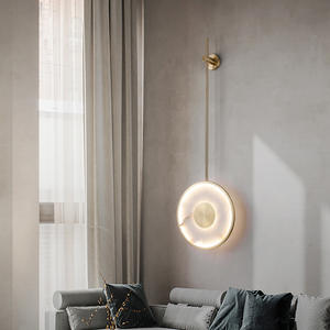Modern Chinese Style Minimalist <b>Wall</b> <b>Lamp</b> Designer's Creative Living Room Background Long Marble New Model Room Bedside <b>Wall</b> - Product Image 2