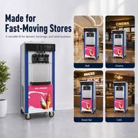 Machine à glace molle commerciale 3 saveurs 26-30L/H sur pied en acier inoxydable 2400W pour commerces et cafés CY-6228