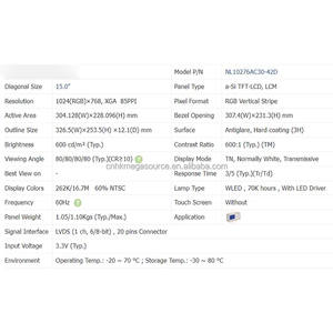Pantalla LCD NL10276AC30-42D de 15 pulgadas, resolución 1024*768, módulo de cristal líquido LCD - Product Image 4