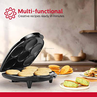Machine à Arepas Électrique Automatique en Acier Inoxydable avec Surface Antiadhésive, Cuiseur Multi-Snacks 6 Emplacements pour Crêpes, Galettes de Maïs et Tosti