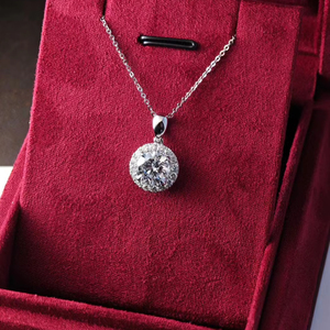 Vintage Pt950 Cultivation <b>Drill</b> Pendant with 2CT Featuring a Link Chain - Product Image 1