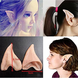 Aksesoris Cosplay Telinga Peri Elf, Telinga Palsu Prostetik Lateks Lembut, Topeng Pesta Halloween - Product Image 4