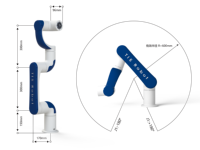 Robot collaboratif 6 axes série Ti5 ARM avec boîte de vitesses PLC, rayon d'action 600mm/900mm, collaboration humain-robot sécurisée et facile