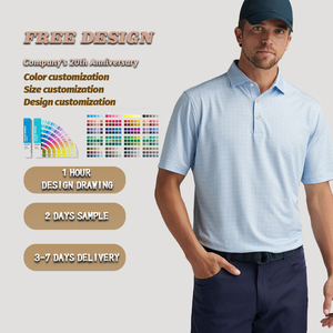Personalizado lujoso bordado de negocios Casual transpirable Regular antiarrugas impreso hombres deportivo Golf Polo cuello camiseta - Product Image 3