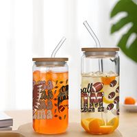 Lot d'autocollants personnalisés en film de transfert UV, imperméables et lavables, à motifs de dessins animés, pour gobelets et tasses en verre de 16oz et 24oz, vente en gros usine
