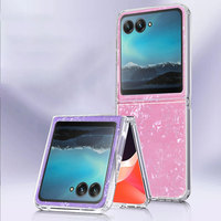 Étui pour téléphone pliable Motorola Razr 40 Ultra 2022 5G, coque transparente en TPU effet coquillage dégradé, antichoc, certifiée