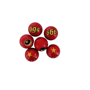 Capuchons de valve de voiture série 666 drapeau chinois 19x17,5mm ABS avec noyau en cuivre, couvercles universels anti-poussière pour pneus - Product Image 1
