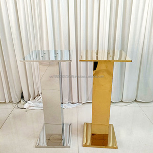 FURUN evento boda decoración alto oro acero inoxidable espejo columna flor marco boda Centro Decoración - Product Image 2