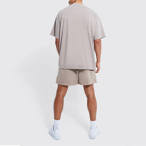 2024 été luxe hommes 100% coton surdimensionné T-Shirt Logo personnalisé imprimé solide motif décontracté à manches courtes tricoté goutte blanc - Product Image 2