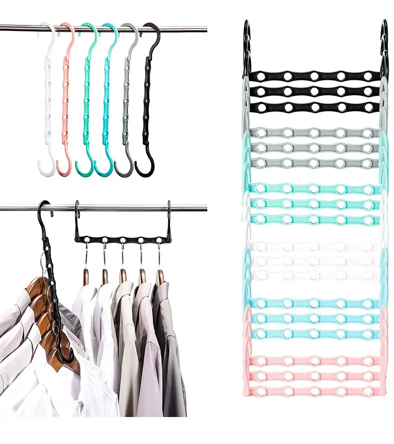 Custom LOGO Wardrobe Simple Folding Magic Hanger Smart Storage Organization