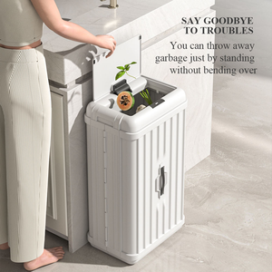 Cubo <span class=keywords><strong>de</strong></span> <span class=keywords><strong>Basura</strong></span> Moderno <span class=keywords><strong>de</strong></span> Plástico Plegable Inteligente <span class=keywords><strong>de</strong></span> 50L con Apertura por Inducción Electrónica para Cocina, Hogar y Oficina, con Batería - Product Image 4