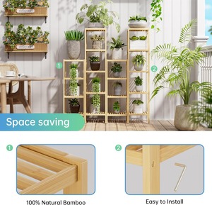 Narrow Bathroom Shelf, <b>Standing</b> Towel Rack, <b>Corner</b> Rack Multifunctional Storage Rack 4-Tier Bamboo Shelf, for Living Room - Product Image 4