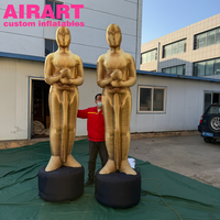 Modèle de trophée Oscar gonflable géant de 2,8 m pour fête sur le thème du cinéma et accessoire de scène