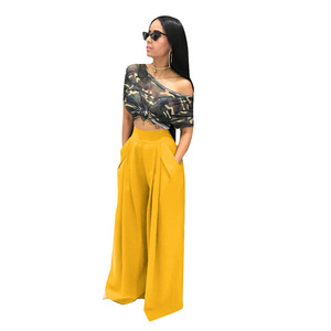 <strong>Womens</strong> Plus Sized Stretchy <strong>Palazzo</strong> Long <strong>Pants</strong> High Waist Wide Leg Stretchy Loose Slim Fit Casual Trousers With Pocket