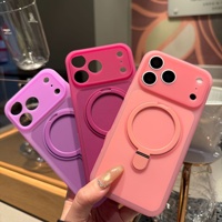 Funda Magnética Esmerilada Colorida al por Mayor con Anillo Soporte para iPhone 17 16 15 Pro Max, Carcasa Antigolpes de PC Tipo Gelatina