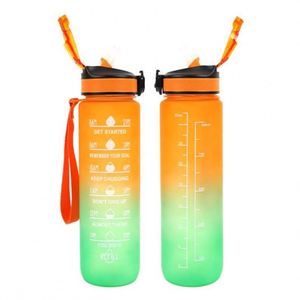 Bouteille d'eau de sport et de fitness personnalisée avec logo, 900 ml, en plastique, avec marqueur de temps, pour la motivation - Product Image 4