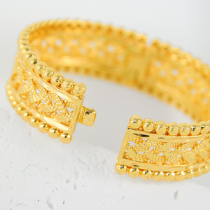 Classic Vintage Jewelry Cuff <b>Bangle</b> 21k Gold Plated Women's Wedding Jewelry for Party Gift Little Bee Jewelry YB183 - Product Image 3