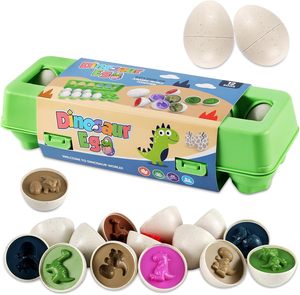 12PCS khủng long trứng câu đố đồ chơi thiết lập giáo dục nhựa 3D màu số công nhận kỹ năng học tập trò chơi cho trẻ mới biết đi - Product Image 1