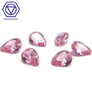 Rarity-gemas sintéticas sueltas de alta calidad 5A, piedra de corte de pera, Circonia cúbica rosa, gota de agua, Circonia cúbica, piedras para joyería