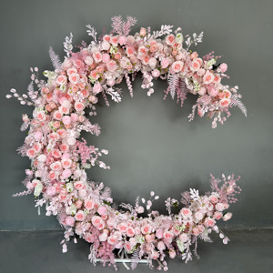 Arreglo de flores de arco de boda azul de seda artificial para bodas graduaciones Navidades-venta al por mayor - Product Image 5
