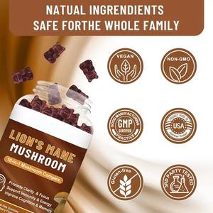 Gomitas Veganas con Mezcla de 10 Hongos y Ashwagandha Lion's Mane, Suplemento Nootrópico para <span class=keywords><strong>el</strong></span> <span class=keywords><strong>Cerebro</strong></span> y <span class=keywords><strong>el</strong></span> Sistema Nervioso - Product Image 2