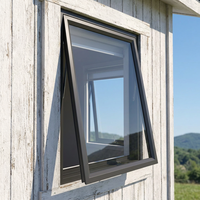 Ventanas de Aluminio con Aislamiento Térmico AS2047, Ventanas Abatibles con Doble Acristalamiento, Ventanas Negras para Viviendas