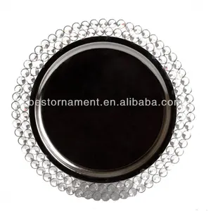 Round Crystal & Metal Charger Plate