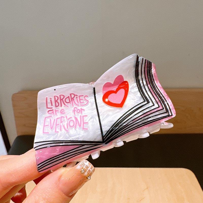 Book Acetate Hair Clip