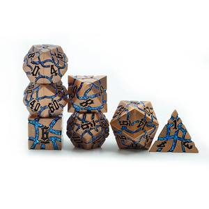 Estilo azul brillo Mica Metal alta calidad Conjunto personalizado 16mm Cooper <span class=keywords><strong>Color</strong></span> juego de dados con número negro Dnd - Product Image 3