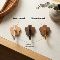 Porte-manteau mural en bois créatif, style japonais minimaliste, en hêtre et noyer, robuste, sans perçage