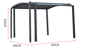 Tettoia <span class=keywords><strong>per</strong></span> <span class=keywords><strong>Auto</strong></span> <span class=keywords><strong>in</strong></span> Alluminio Resistente da Esterno, Pergola, Gazebo, Padiglione <span class=keywords><strong>per</strong></span> Parcheggio <span class=keywords><strong>Auto</strong></span>, Tenda Garage <span class=keywords><strong>in</strong></span> <span class=keywords><strong>Ferro</strong></span> PE Acciaio Inossidabile - Product Image 3