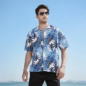 JSMANA Summer Men Hawaiian Beach Shirts Creations Men's Flower Shirt Hawaiian