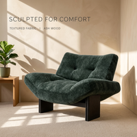 Fauteuil d'appoint moderne en tissu, confortable, avec structure en bois de frêne massif, idéal pour chambre et appartement – Vente directe usine, OEM/ODM
