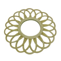 Miroir de maquillage en rotin, rond et rouge, créatif, à filet, style de salon de maison, décoration murale, personnalité de la maison