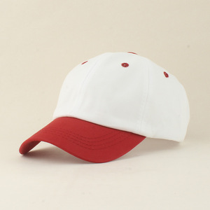 Adjustable Closure UPF Sun Protection Kids <strong>Baseball</strong> <strong>Cap</strong> 100% Cotton Red White Color Block Summer Outdoor Toddler Hat - Product Image 3