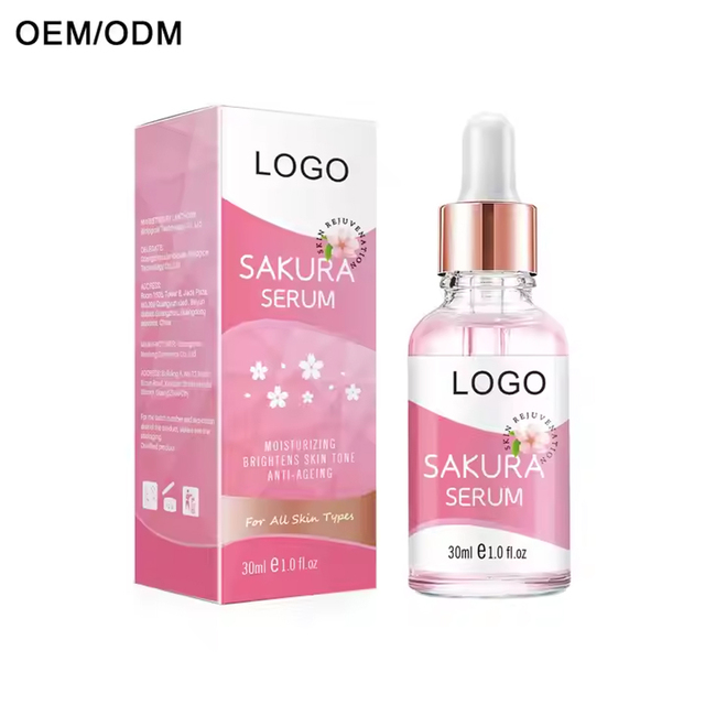 OEM Sakura Serum Organic Face Care with Essence Oil Nourish Oil Control Brightening Rejuvenation and Whitening Features