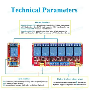 โมดูลรีเลย์ 1 2 4 6 8 ช่อง 5V 12V 24V พร้อมออปโตคัปเปลอร์ รองรับทริกเกอร์ระดับสูงและต่ำ สำหรับ Arduino - Product Image 5