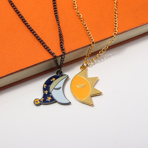 Collier d'amitié unisexe Soleil et Lune avec perle émaillée, bijoux <span class=keywords><strong>FNaF</strong></span>, cadeau de costume pour hommes, femmes, fans, enfants, filles, garçons - Product Image 1