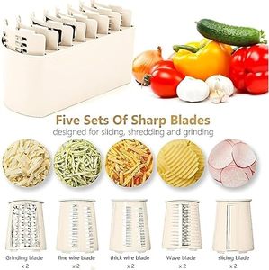Manual Vegetable Slicer with Container Plastic Body Stainless Steel Blade Handheld Kitchen Tool for Shredding and Slicing - Product Image 5